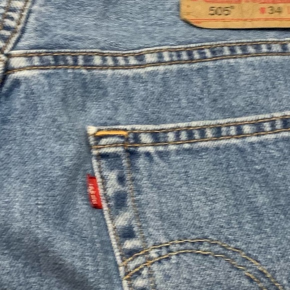 Levi's 505 straight leg jeans men's size 34 x 32 light denim was 100% cotton - Picture 5 of 6